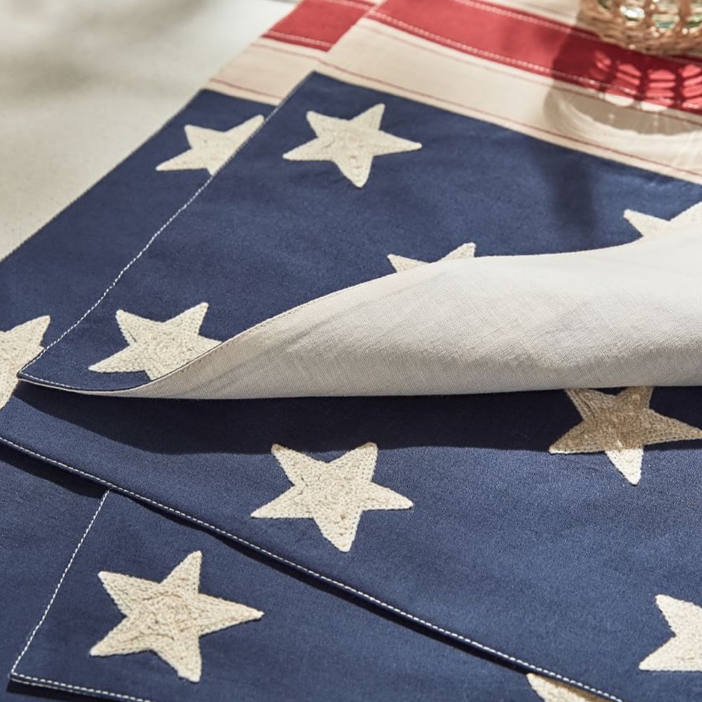 🇺🇸Pottery Barn🇺🇸 American Flag Cotton Placemats-Set of 6 - Picture 3 of 10